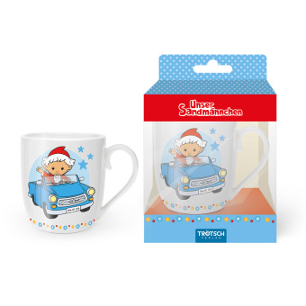 TRÖTSCH - Unser Sandmännchen Kindertasse Geschenktasse aus Porzellan Sandmännchen im Auto