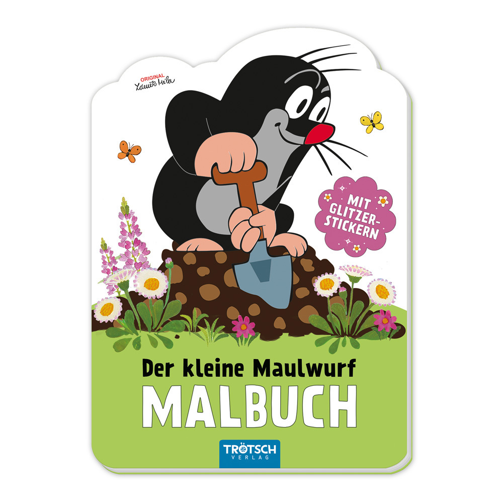 TRÖTSCH - Der kleine Maulwurf Mini-Malbuch mit Glitzerstickern Malbuch mit Stickern | Ab 3 Jahren main product photo