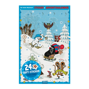 TRÖTSCH - Der kleine Maulwurf Adventskalender mit 24 Soft-Stickern Sticker Adventskalender | Ab 3 Jahren