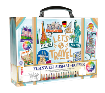 Colorful World Weltreise - Fernweh-Ausmal-Koffer