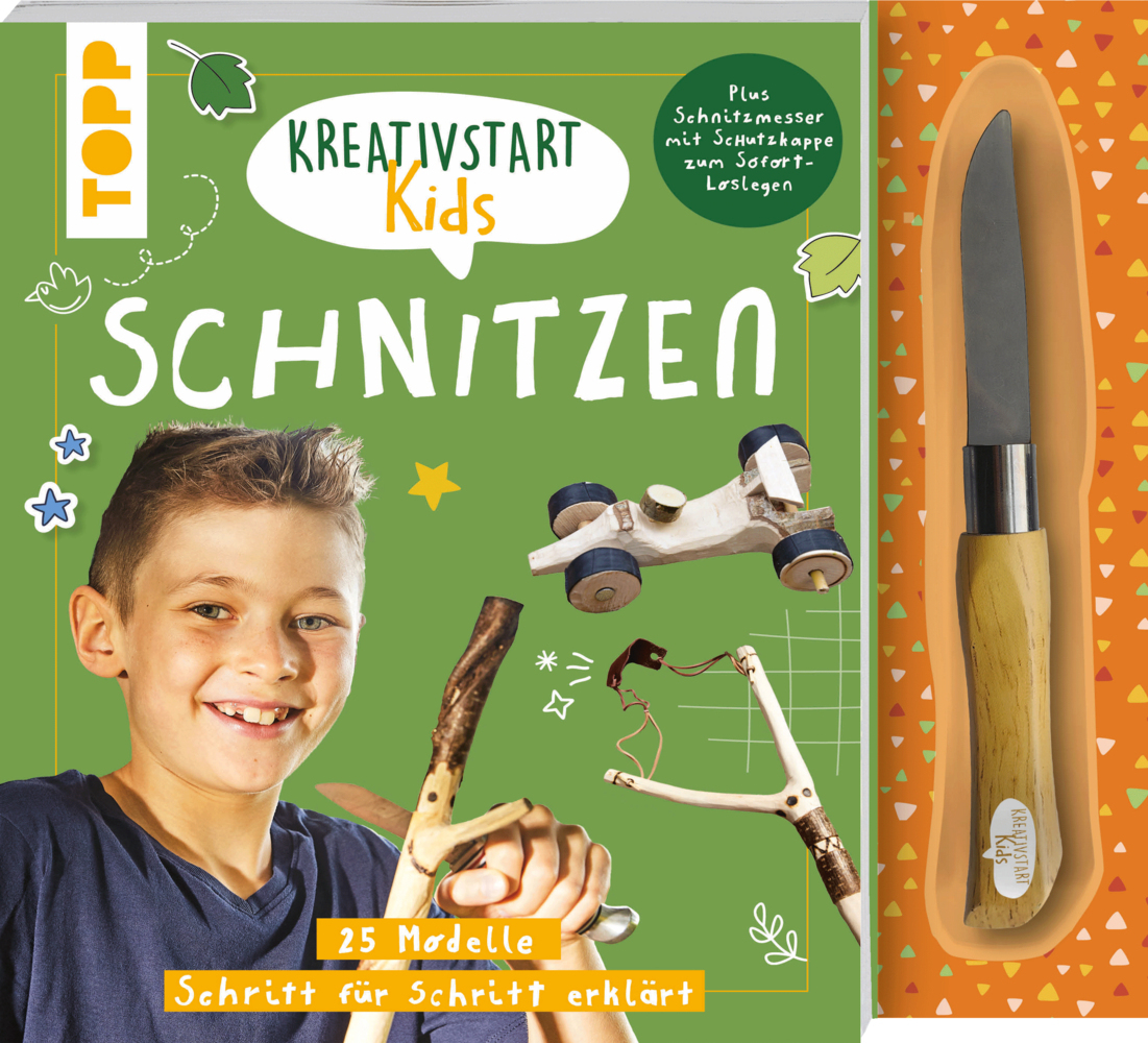 Kreativstart Kids Schnitzen. Anleitungsbuch und Material main product photo