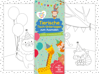 Tierische Tisch-Unterlagen zum Ausmalen