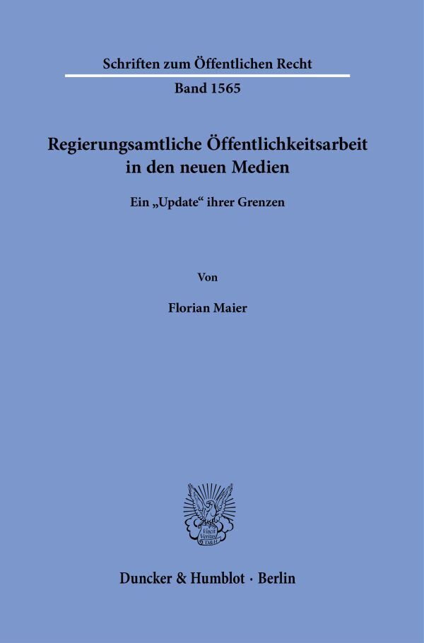 Regierungsamtliche Öffentlichkeitsarbeit in den neuen Medien main product photo