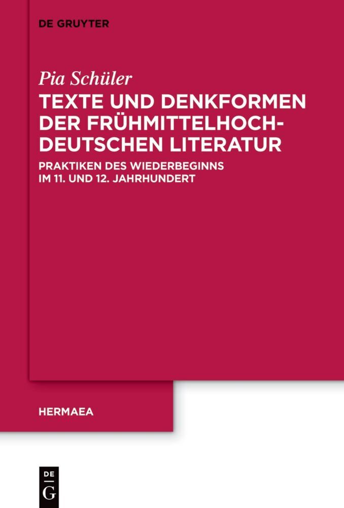 Texte und Denkformen der frühmittelhochdeutschen Literatur main product photo