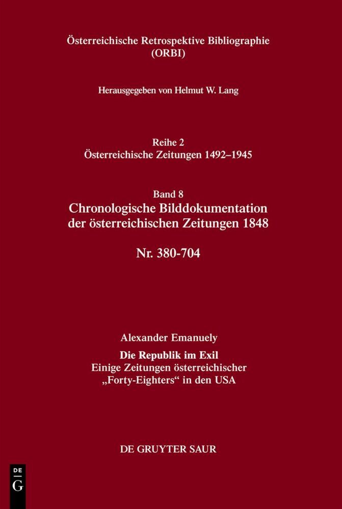 Chronologische Bilddokumentation der österreichischen Zeitungen 1848 main product photo