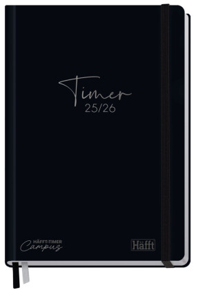 Häfft-Timer Campus 25/26 A5 - Studentenkalender EM [Black Edition]