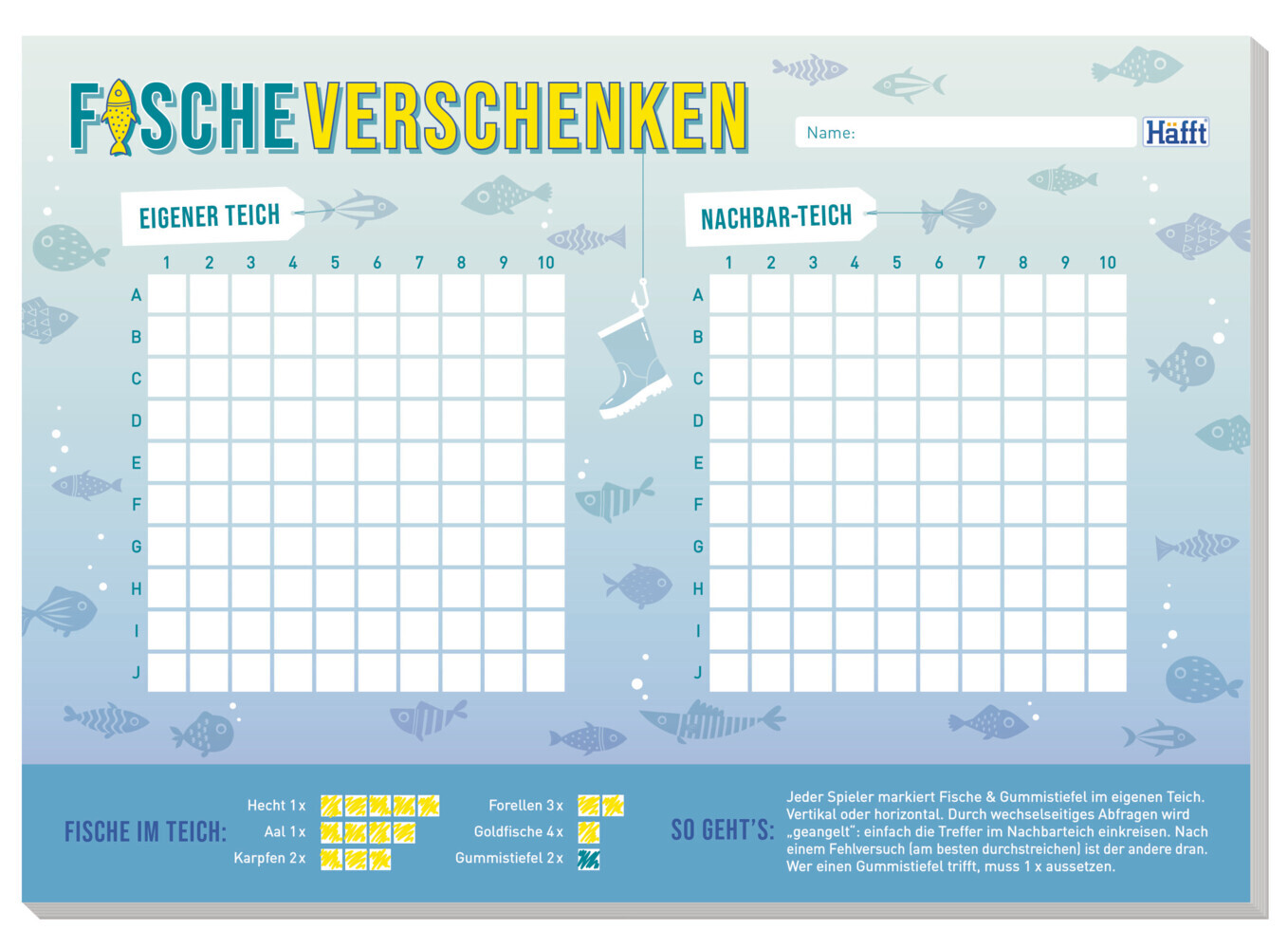 Spiele-Block Fische Verschenken A5 main product photo