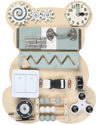 Motoriktafel ACTIVITY BOARD BEAR in natur/mint