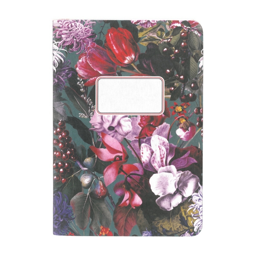 Hefte A5 Pattern Blumenbouquet petrol main product photo
