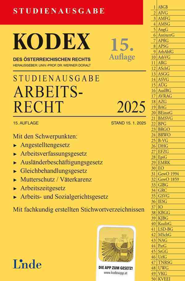 KODEX Studienausgabe Arbeitsrecht 2025 main product photo