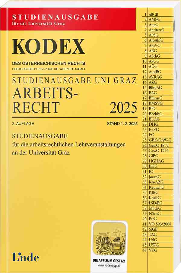 KODEX Studienausgabe Arbeitsrecht Graz 2025 main product photo