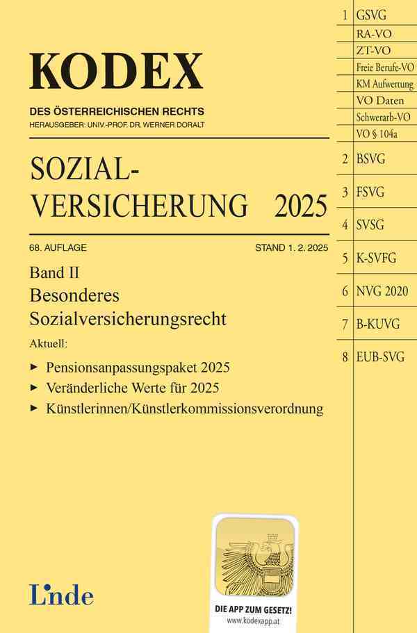 KODEX Sozialversicherung 2025, Band II main product photo