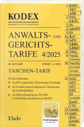 KODEX Anwalts- und Gerichtstarife 4/2025