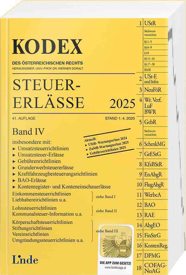 KODEX Steuer-Erlässe 2025, Band IV main product photo
