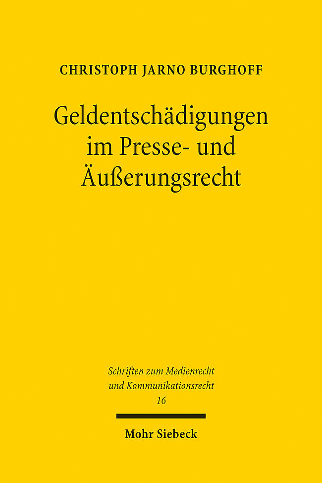 Geldentschädigungen im Presse- und Äußerungsrecht main product photo
