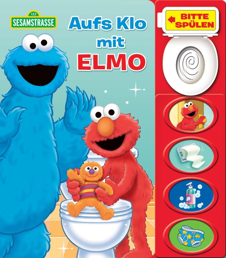 Sesamstraße - Aufs Klo mit Elmo - Mein Klo-Soundbuch - Pappbilderbuch mit Klospülung und 8 Geräuschen main product photo