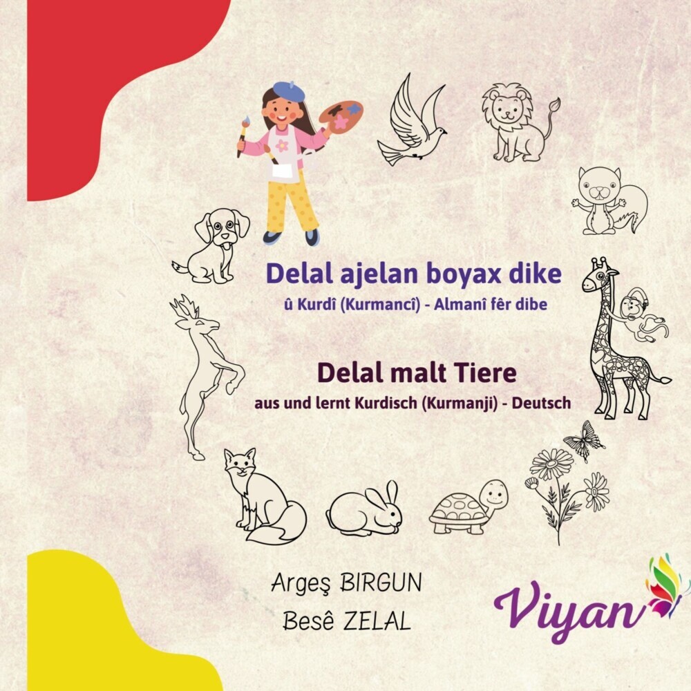Delal ajelan boyax dike û Kurdî (Kurmancî) - Almanî fêr dibe main product photo