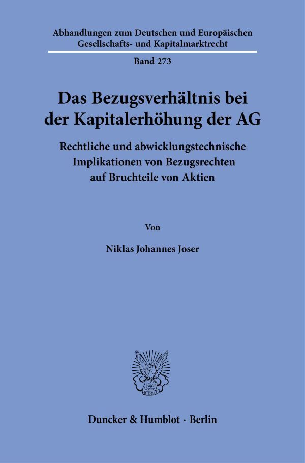 Das Bezugsverhältnis bei der Kapitalerhöhung der AG main product photo