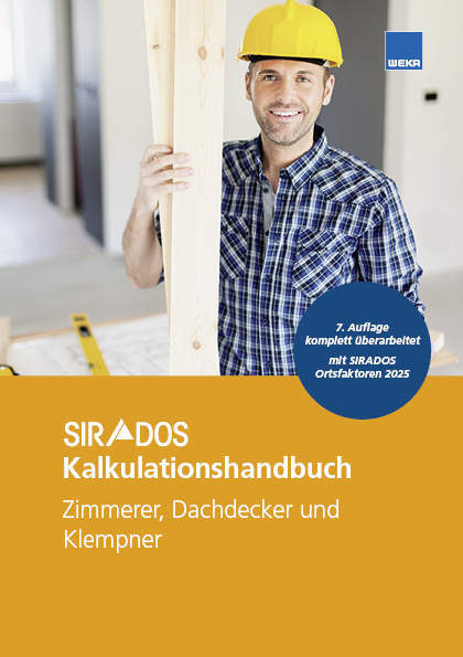 SIRADOS Kalkulationshandbuch Zimmerer, Dachdecker und Klempner main product photo