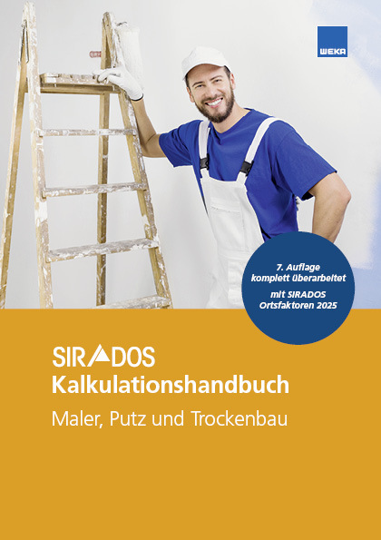 SIRADOS Kalkulationshandbuch Maler, Putz und Trockenbau main product photo