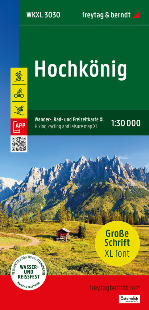 Hochkönig, Wander-, Rad- und Freizeitkarte XL 1:30.000, freytag & berndt, WKXL 3030 main product photo