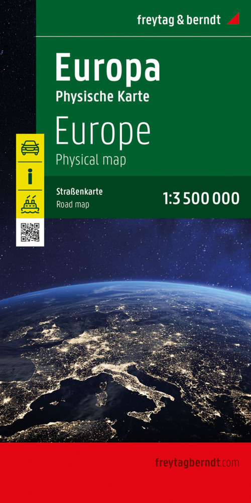 Europa physisch, Straßenkarte 1:3.500.000, gefaltet, freytag & berndt main product photo