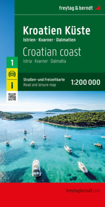 Kroatien Küste, Straßen- und Freizeitkarte 1:200.000, freytag & berndt