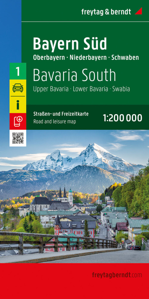 Bayern Süd, Straßen- und Freizeitkarte 1:200.000, freytag & berndt main product photo