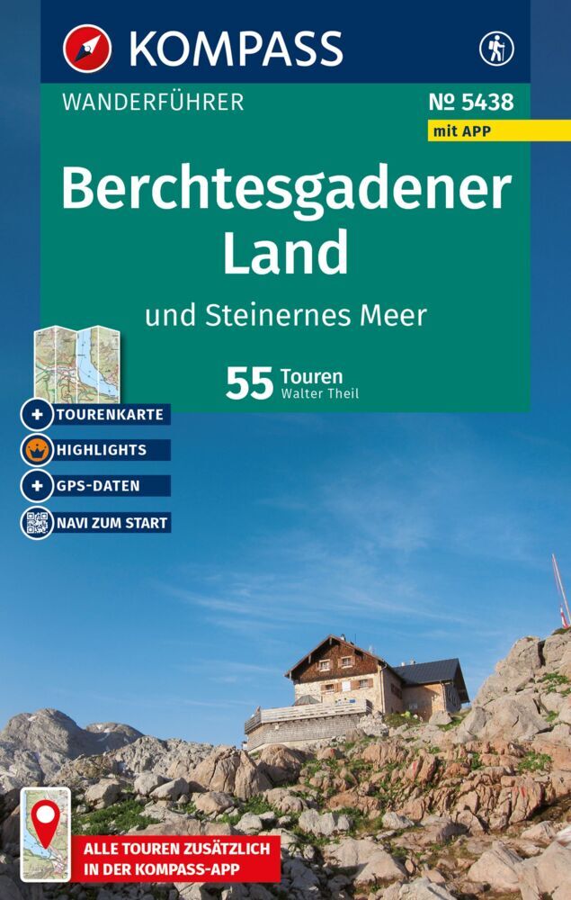 KOMPASS Wanderführer Berchtesgadener Land und Steinernes Meer, 55 Touren mit Extra-Tourenkarte main product photo
