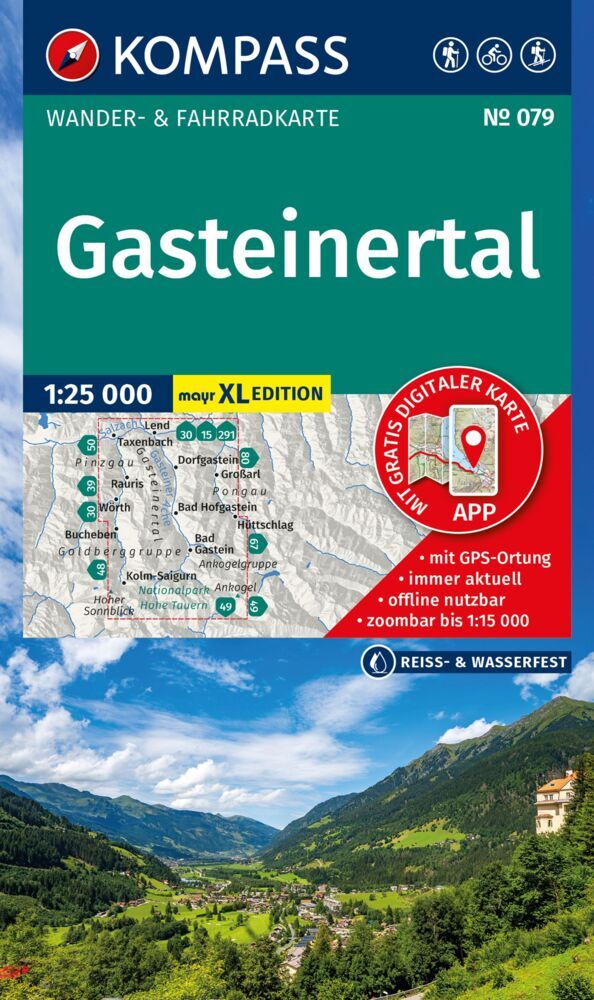 KOMPASS Wanderkarte 079 Gasteinertal 1:25.000 main product photo