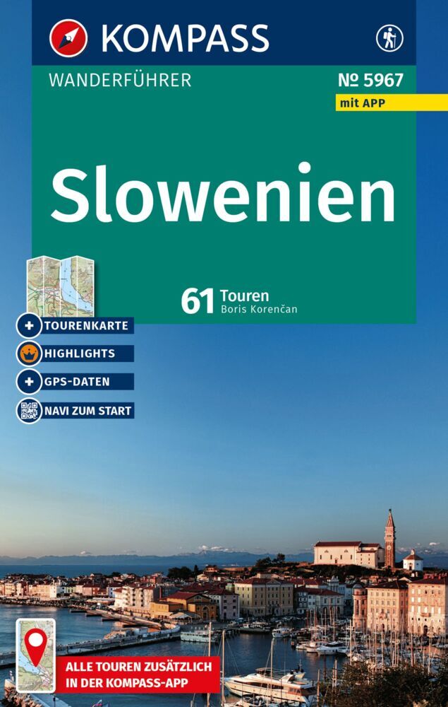 KOMPASS Wanderführer Slowenien, 61 Touren mit Extra-Tourenkarte main product photo