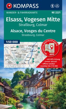 KOMPASS Wanderkarten-Set 2221 Elsass, Vogesen Mitte, Alsace, Vosges du Centre (2 Karten) 1:50.000
