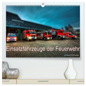 Einsatzfahrzeuge der Feuerwehr (hochwertiger Premium Wandkalen...