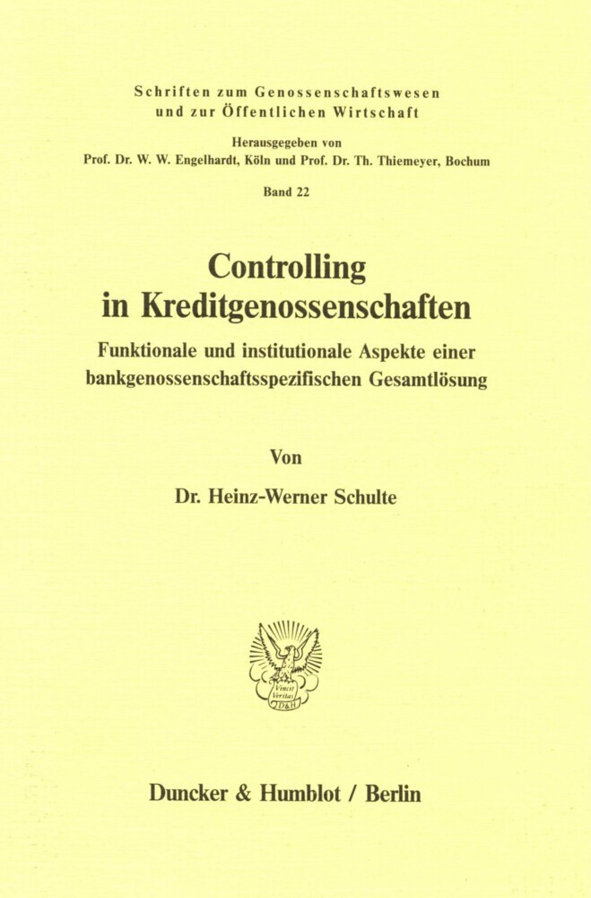Controlling in Kreditgenossenschaften. main product photo