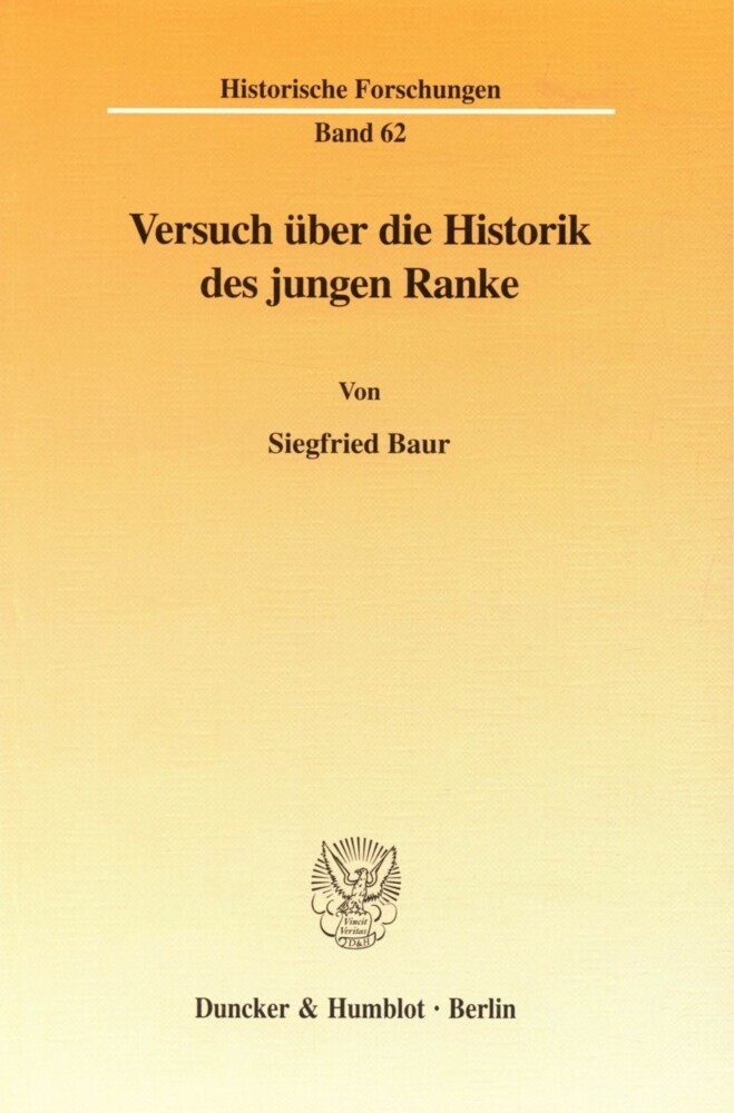 Versuch über die Historik des jungen Ranke. main product photo