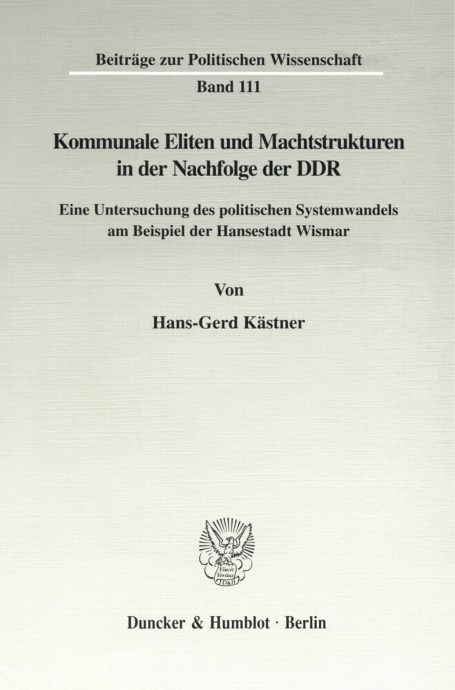 Kommunale Eliten und Machtstrukturen in der Nachfolge der DDR. main product photo