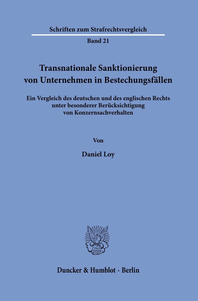 Transnationale Sanktionierung von Unternehmen in Bestechungsfällen. main product photo