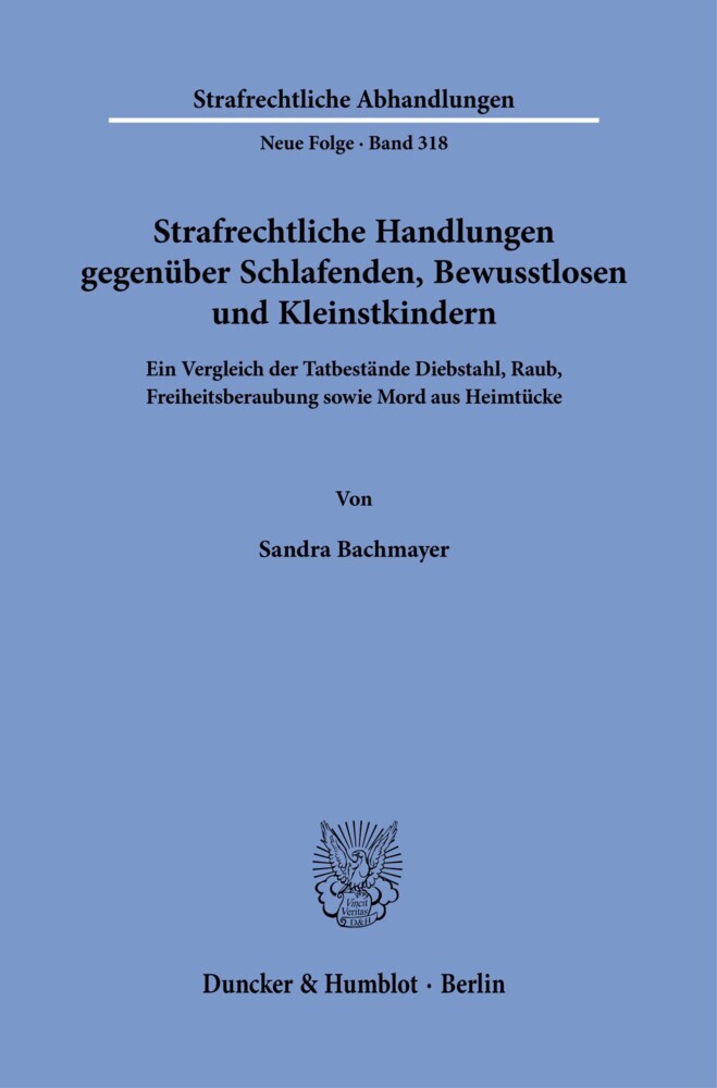 Strafrechtliche Handlungen gegenüber Schlafenden, Bewusstlosen und Kleinstkindern. main product photo