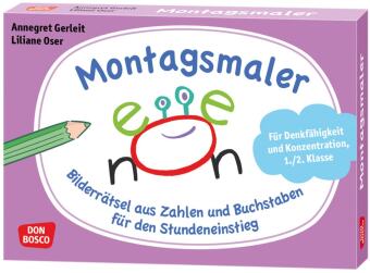 Montagsmaler. Bilderrätsel aus Zahlen und Buchstaben für den Stundeneinstieg