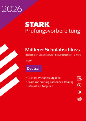 STARK Deutsch E-Kurs - Mittlerer Schulabschluss (MSA) 2026 NRW - Prüfungsvorbereitung, m. 1 Buch, m. 1 Beilage