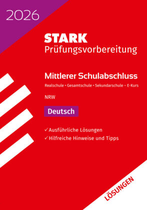 STARK Lösungen zu Deutsch E-Kurs - Mittlerer Schulabschluss (MSA) 2026 NRW - Prüfungsvorbereitung