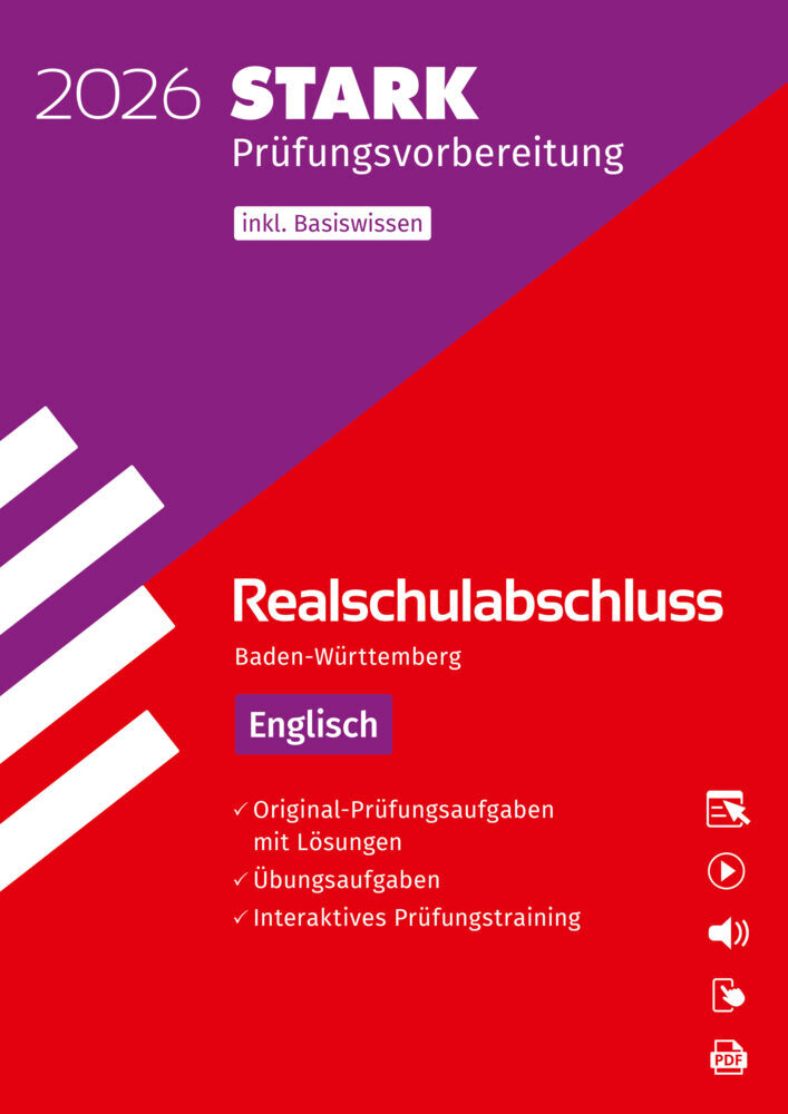 STARK Englisch - Realschulabschluss 2026 BW - Prüfungsvorbereitung inkl. Basistraining und Lösungen, m. 1 Buch, m. 1 Beilage main product photo