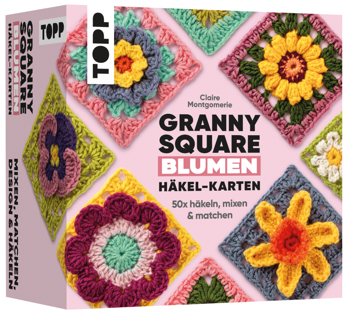 Granny Square Blumen Häkel-Karten (Deutsche Ausgabe) main product photo