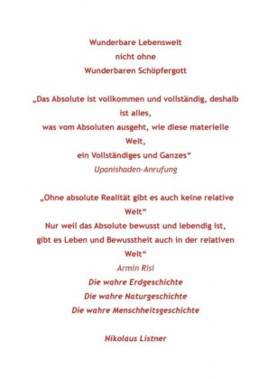 Wunderbare Lebenswelt nicht ohne wunderbaren Schöpfergott