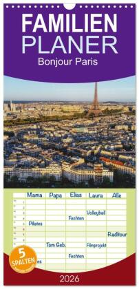 Familienplaner 2026 - Bonjour Paris mit 5 Spalten (Wandkalende...