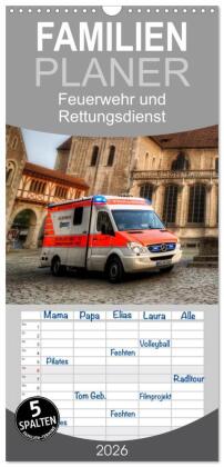 Familienplaner 2026 - Feuerwehr und Rettungsdienst mit 5 Spalt...