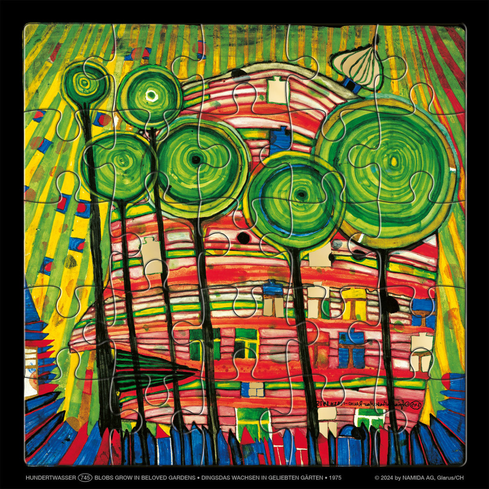 Hundertwasser Puzzle mit Grußkarte main product photo