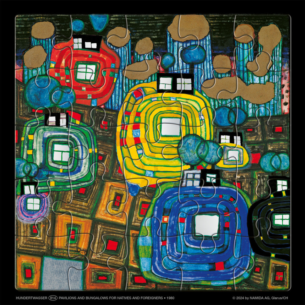 Hundertwasser Puzzle mit Grußkarte main product photo