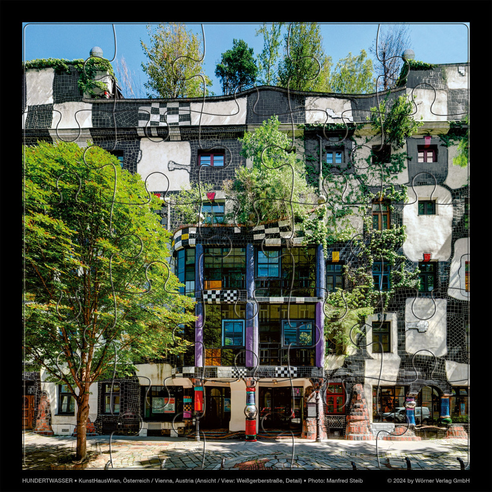 Hundertwasser Puzzle mit Grußkarte main product photo