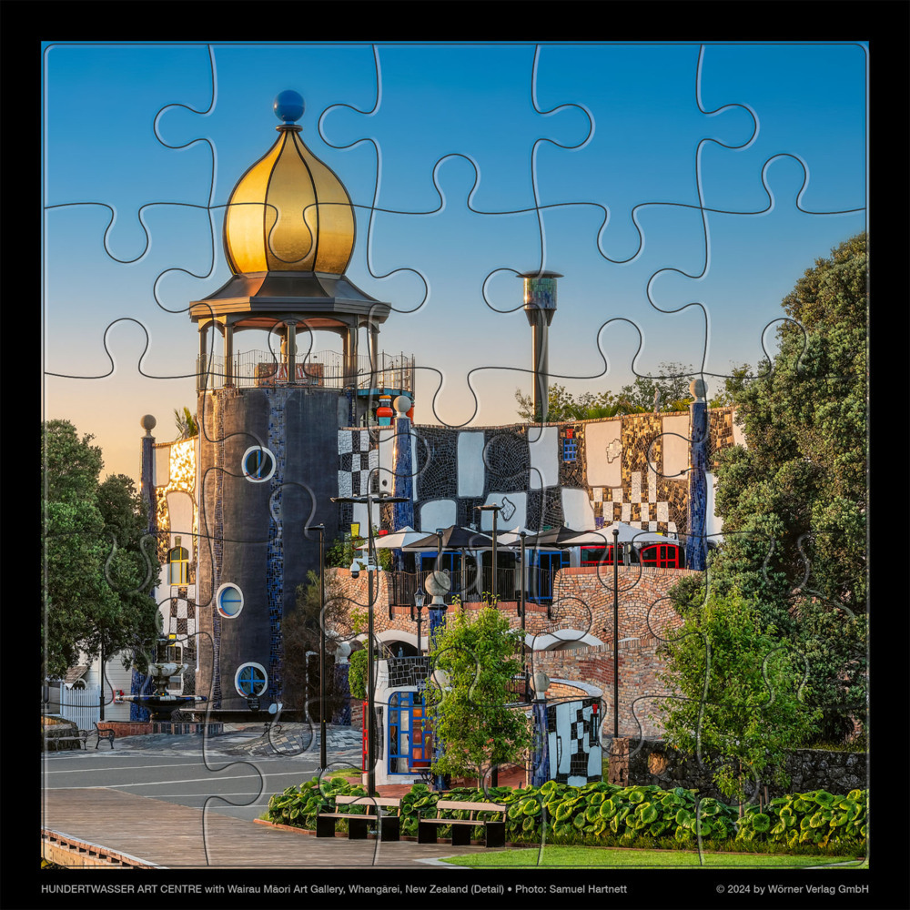 Hundertwasser Puzzle mit Grußkarte main product photo